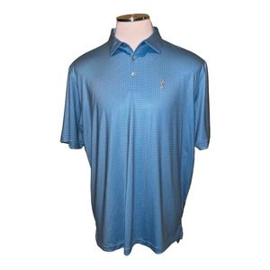 Peter Millar Summer Comfort Blue Golf Polo Shirt Size XL